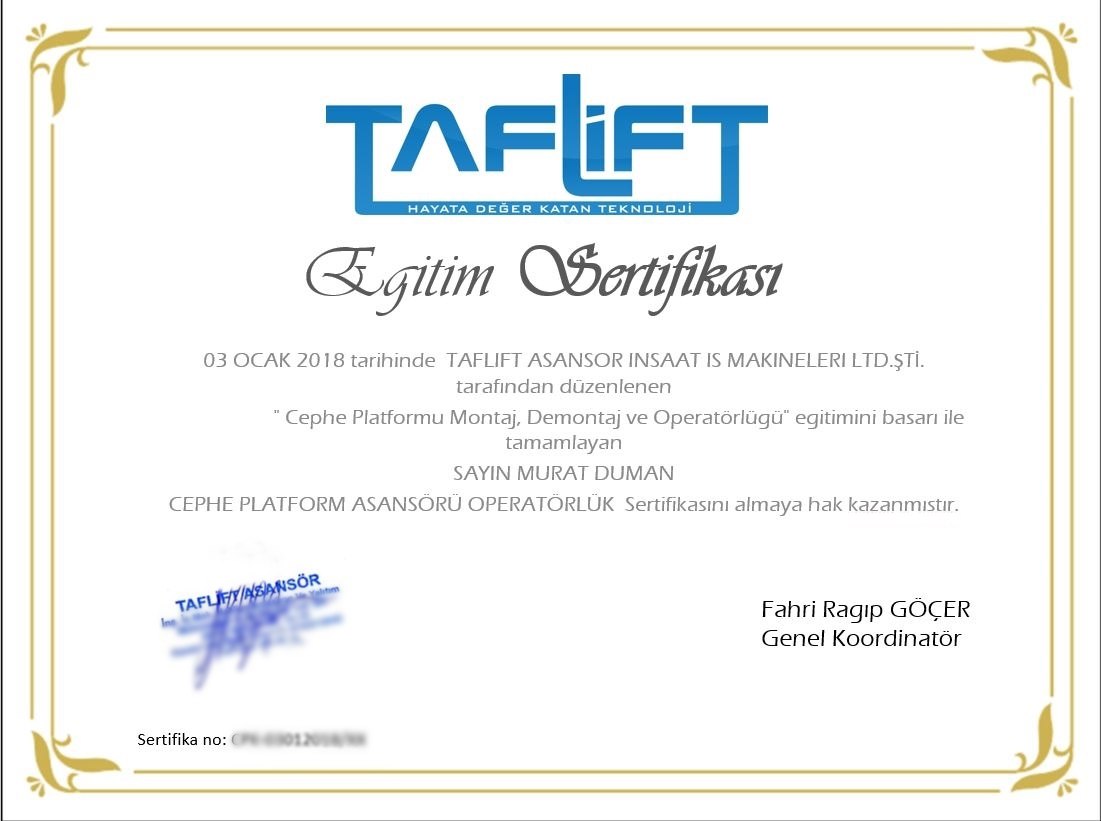 Training Certificates